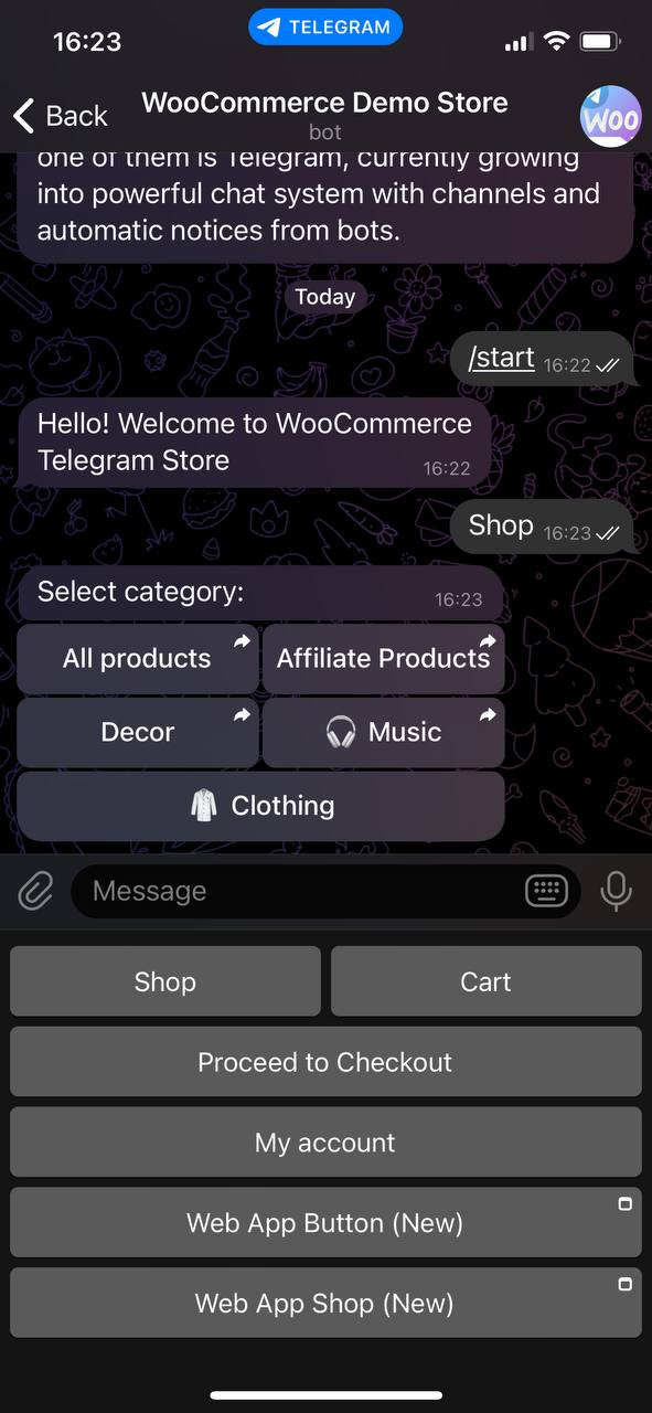 Bot for Telegram on WooCommerce