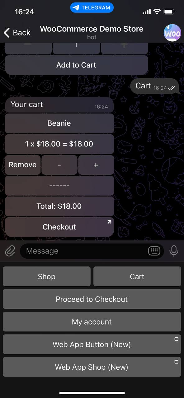 Bot for Telegram on WooCommerce