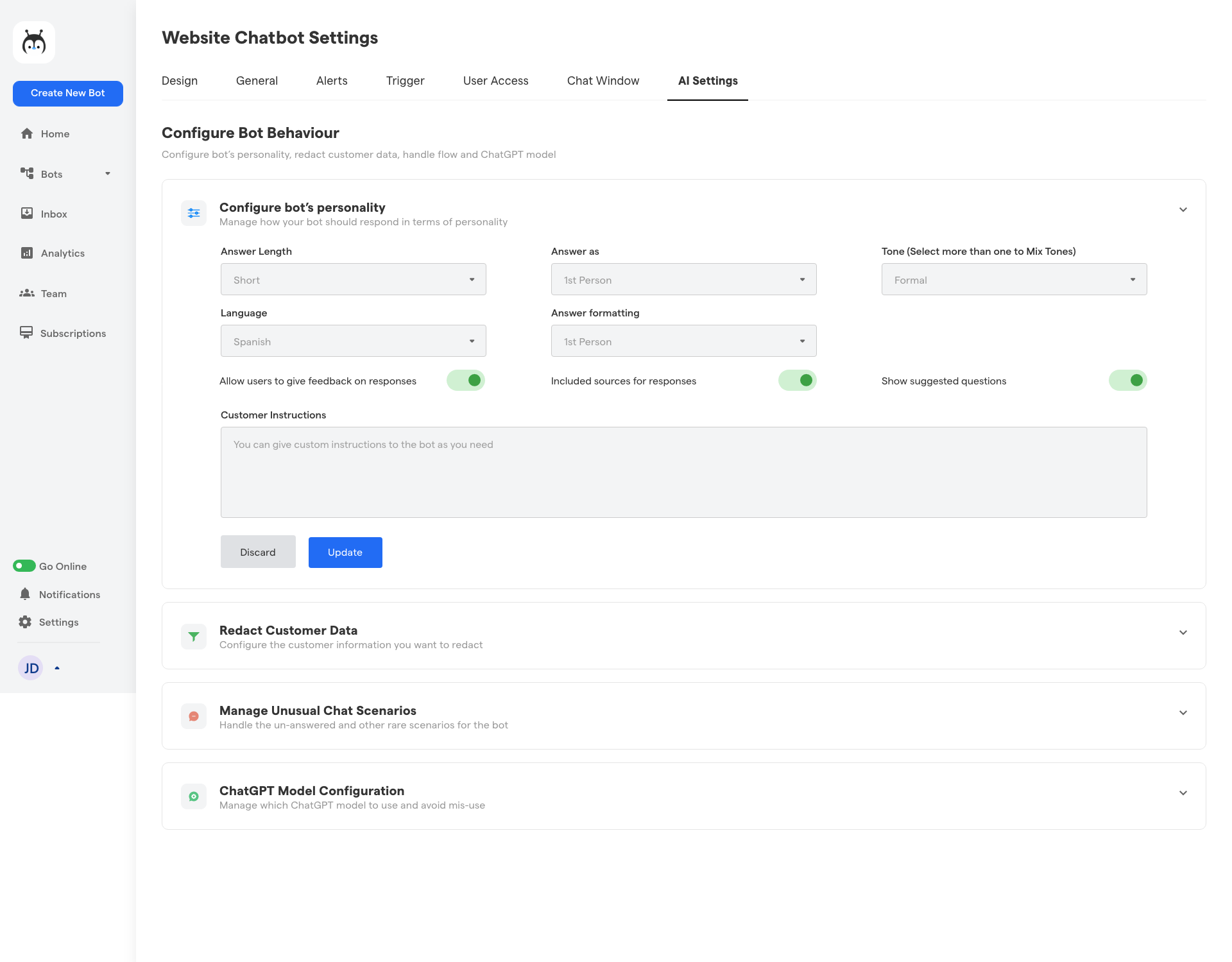 Configure Fallbacks