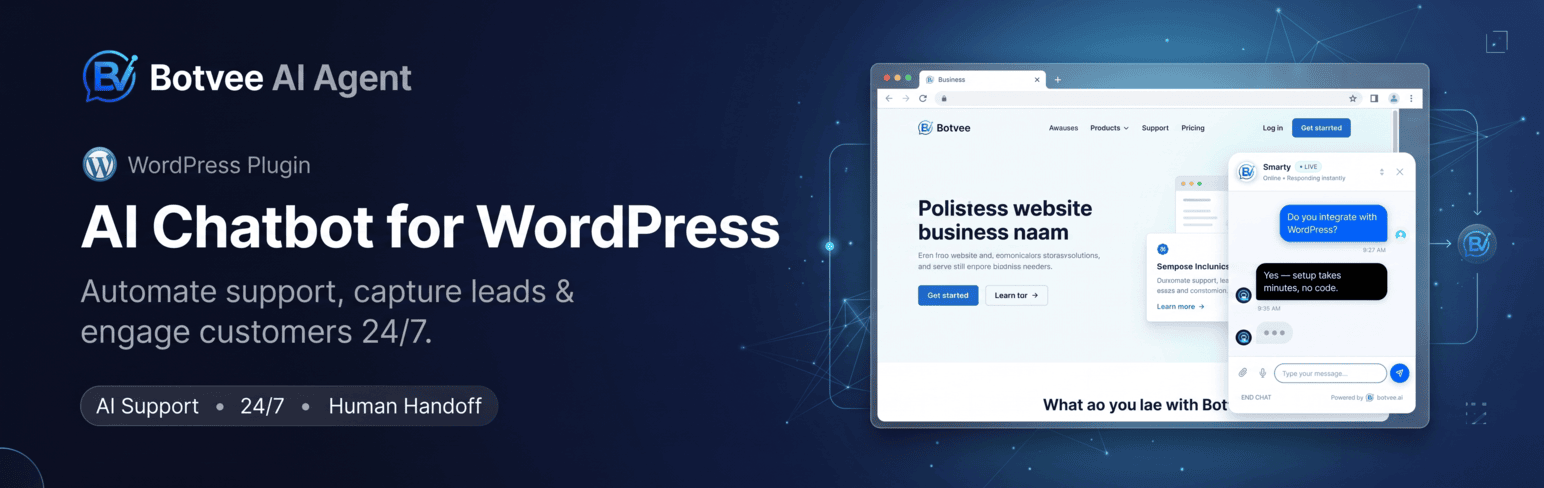 WordPress 外掛 Botvee AI Agent 的封面圖片