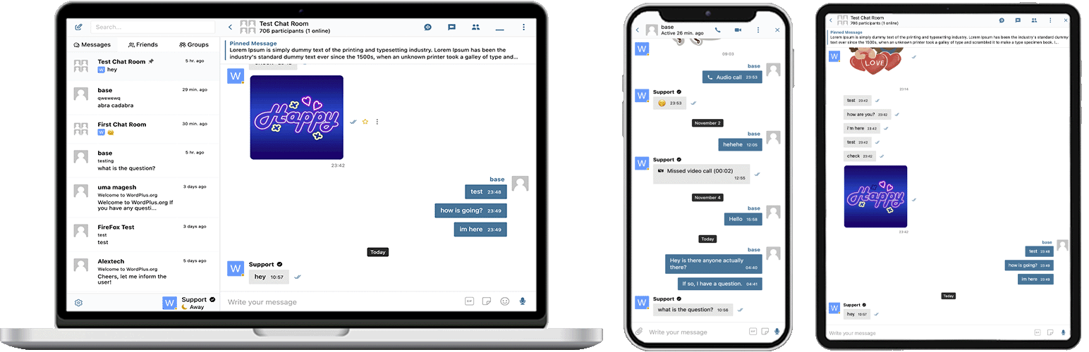 더 나은 메시지 – 워드프레스, 버디프레스, 핍소, 얼티밋 멤버, 버디보스를 위한 라이브 채팅