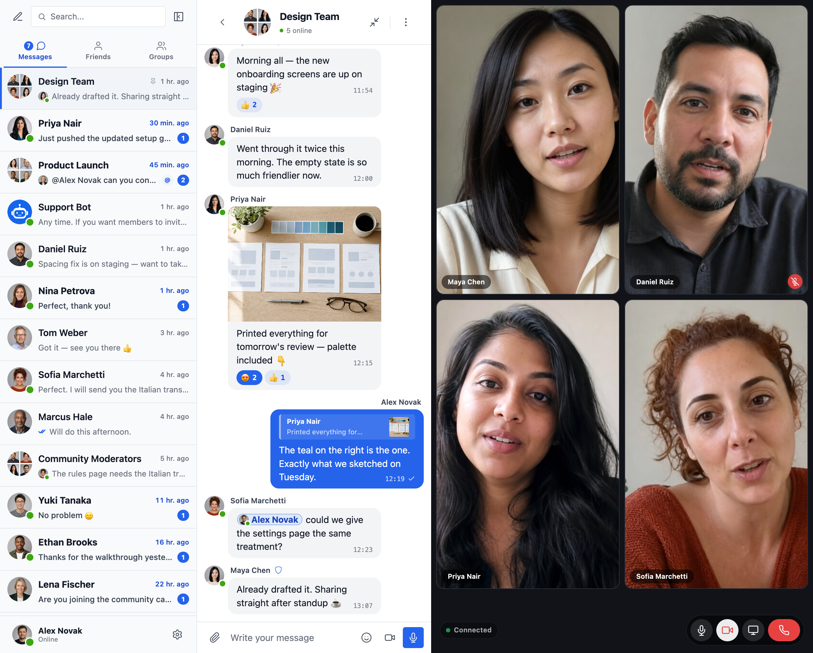 Group video calls for up to 32 participants, right beside the conversation (WebSocket version)