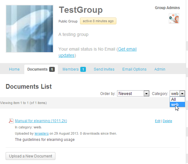 Document list tab