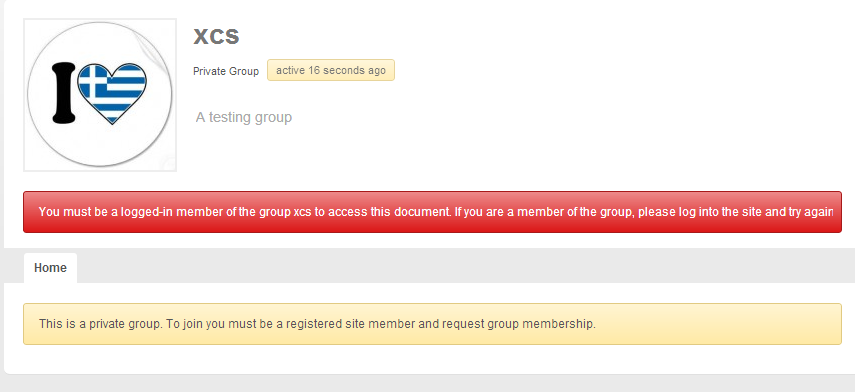 Message when non member of a private or hidden group tries to access a group document