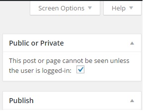 Shows the Public or Private checkbox