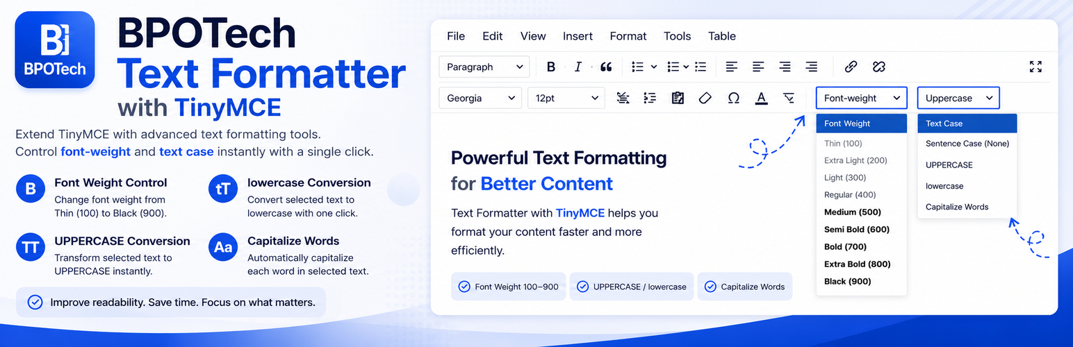 BPOTech Text Formatter with TinyMCE