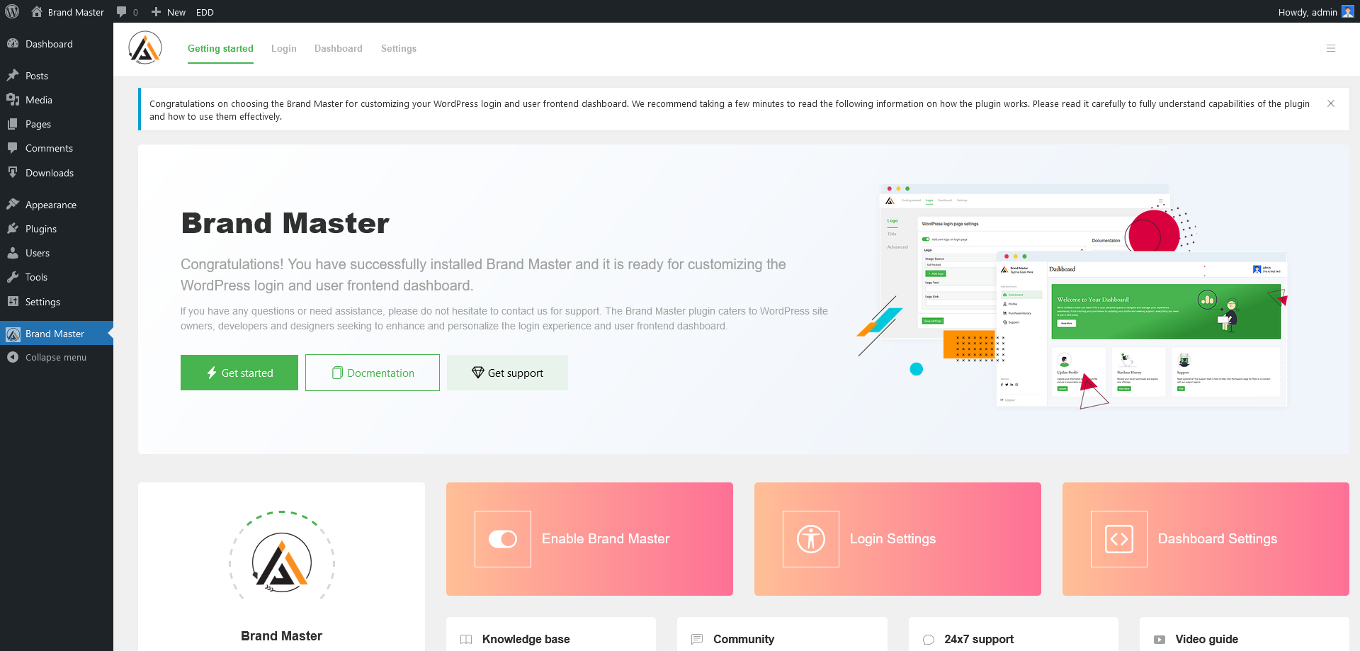 Brand Master &#8211; Customize Login and User Frontend Dashboard