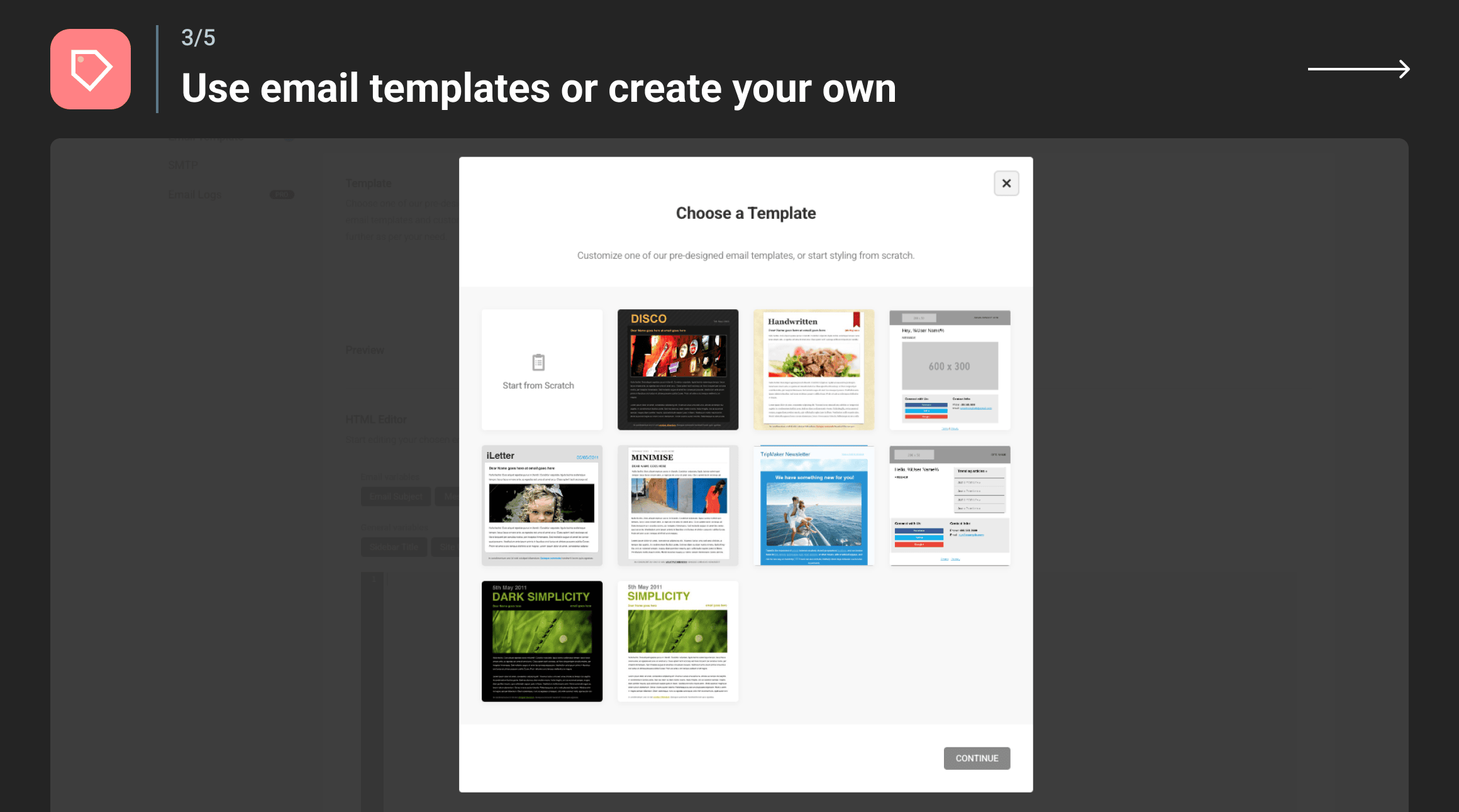 Use email templates or create your own