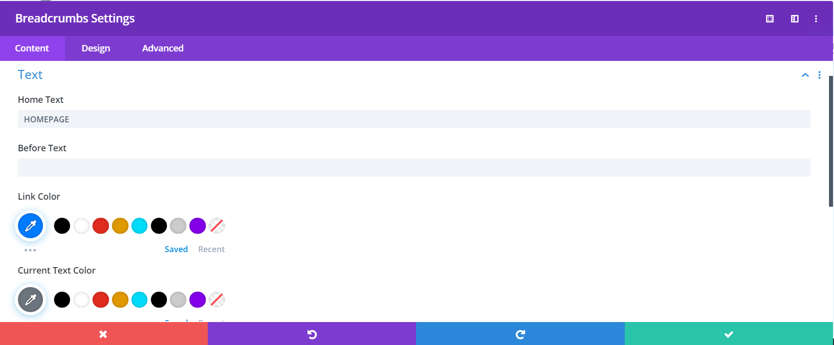 Breadcrumbs Divi Module - Screenshot 1