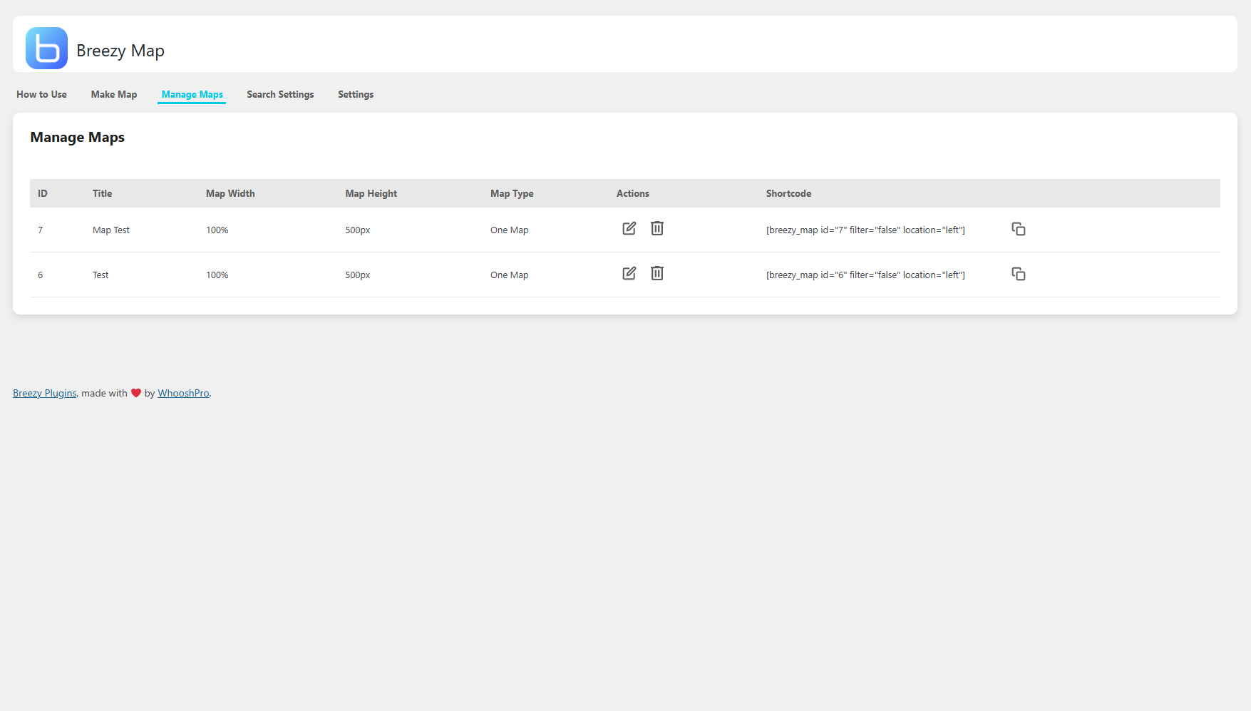 Manage map