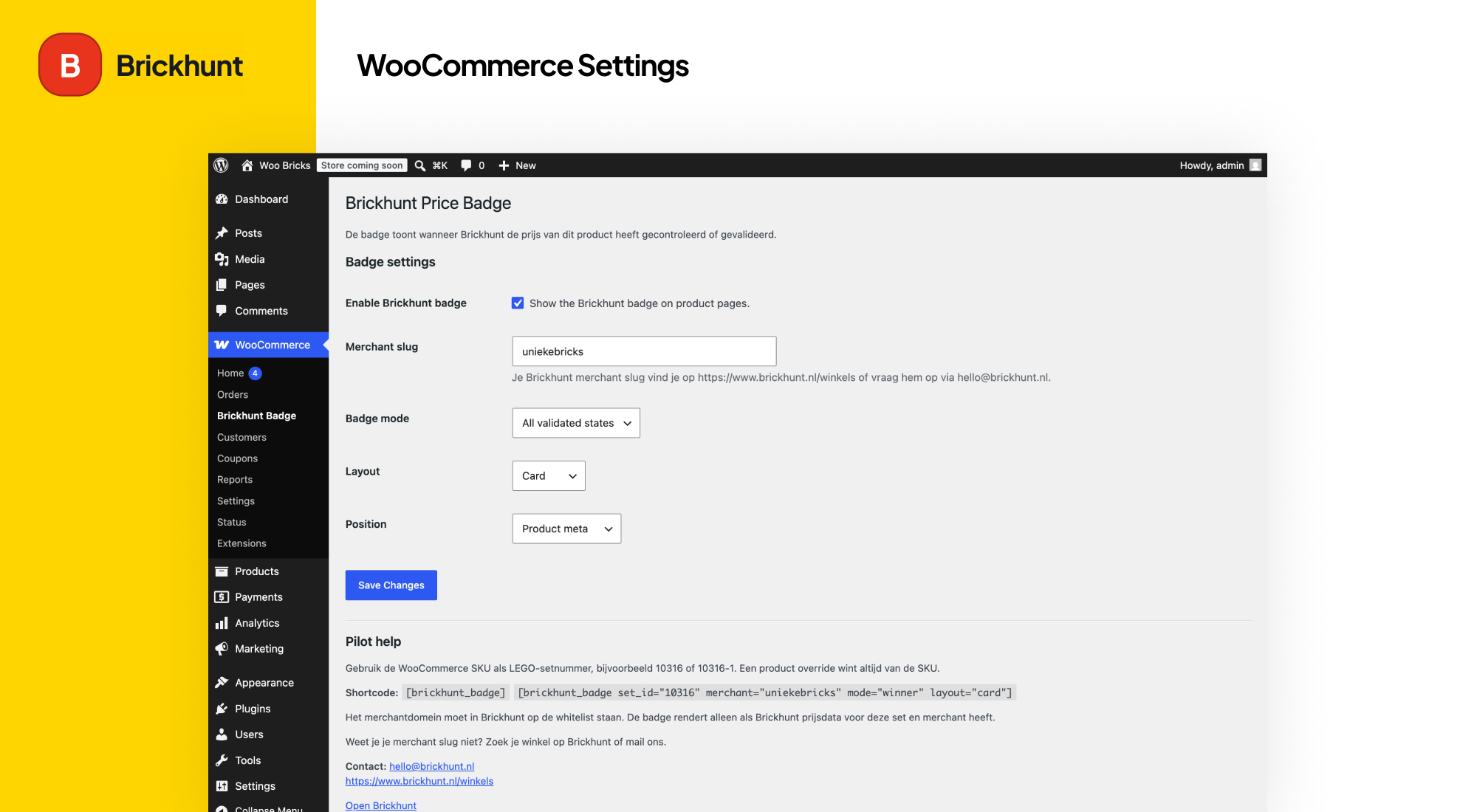 WooCommerce Settings.
