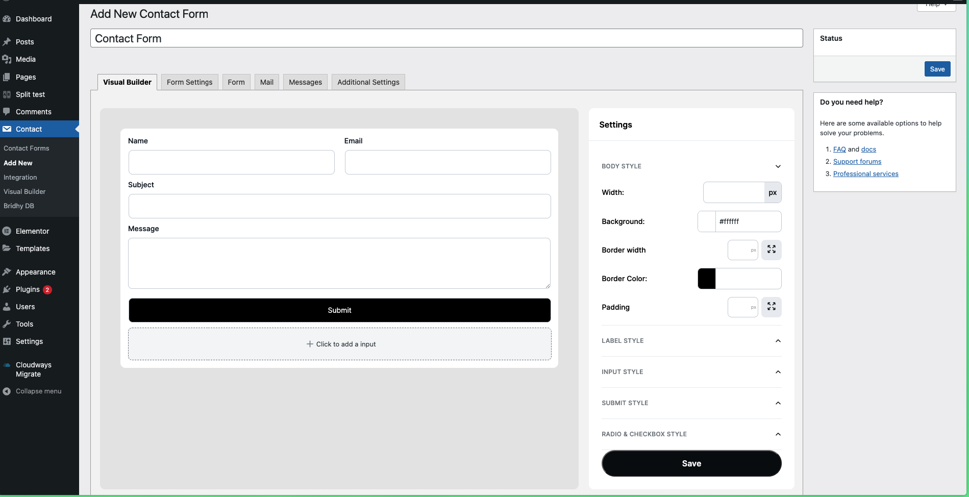 Bridhy &#8211; No-code Drag &amp; Drop Form Builder for Contact Form 7