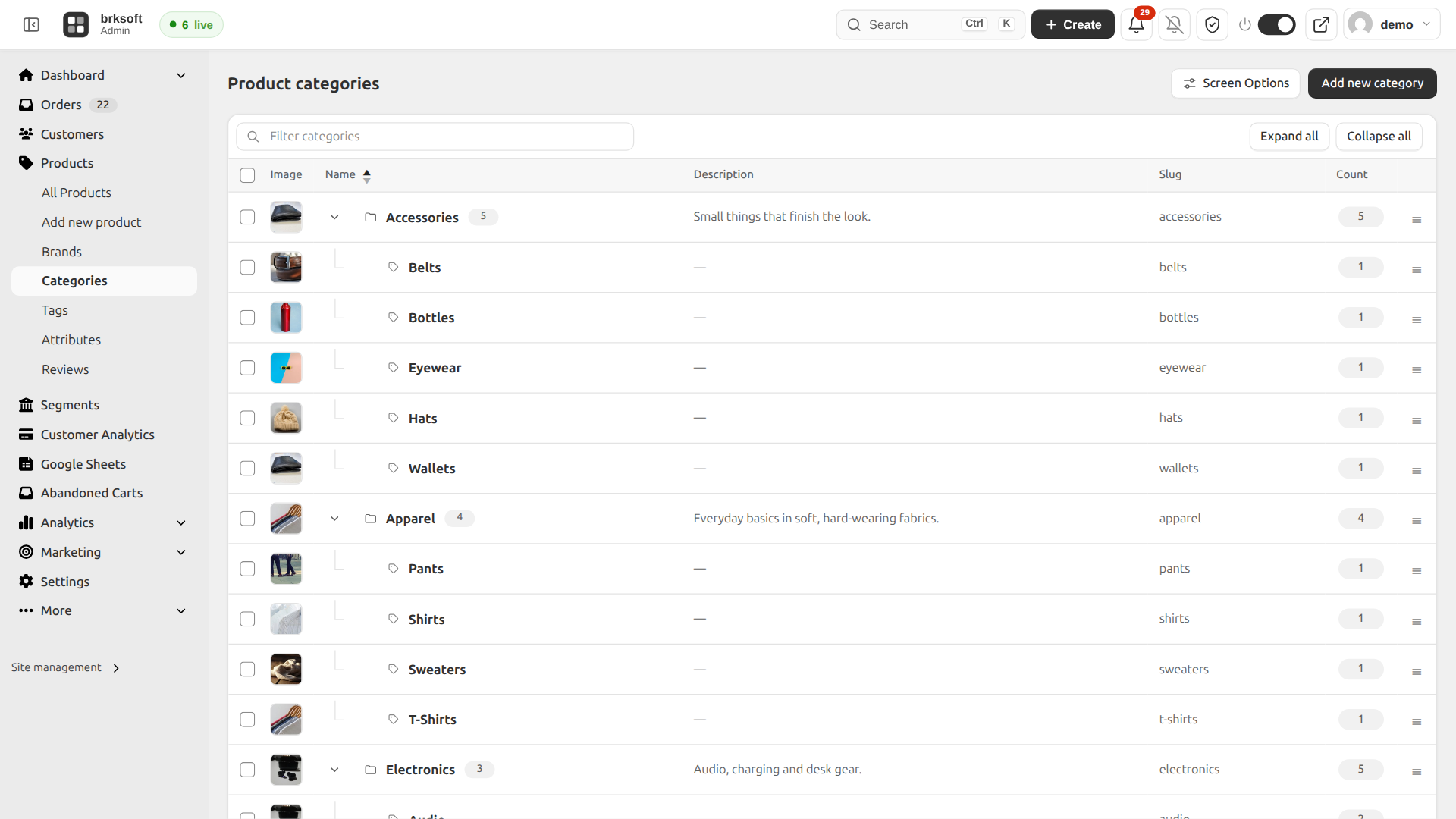 Categories