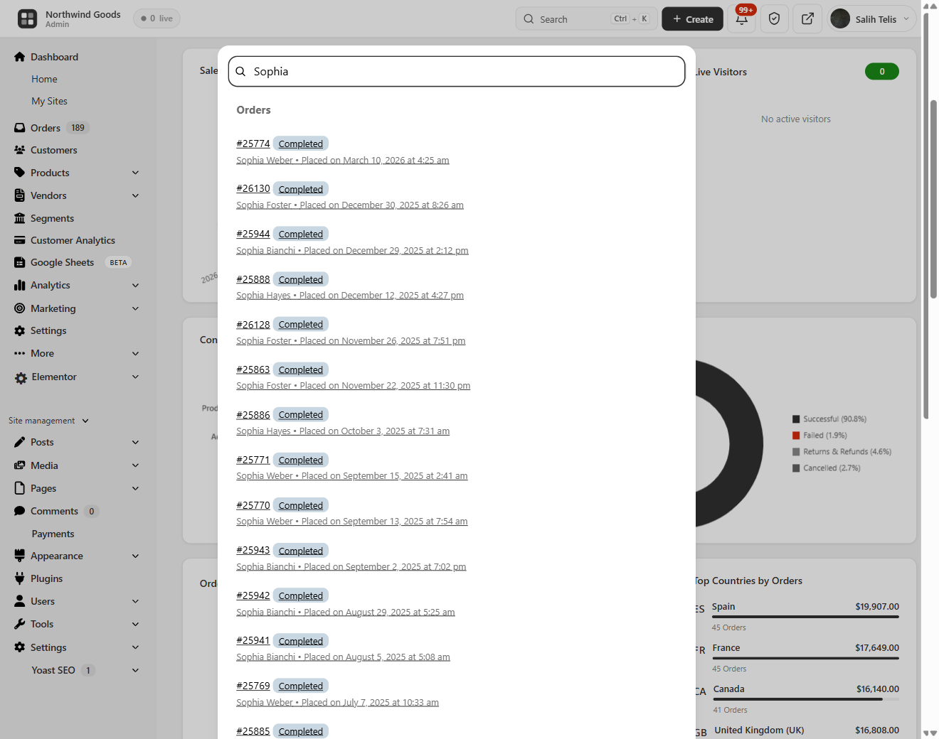 Order Search