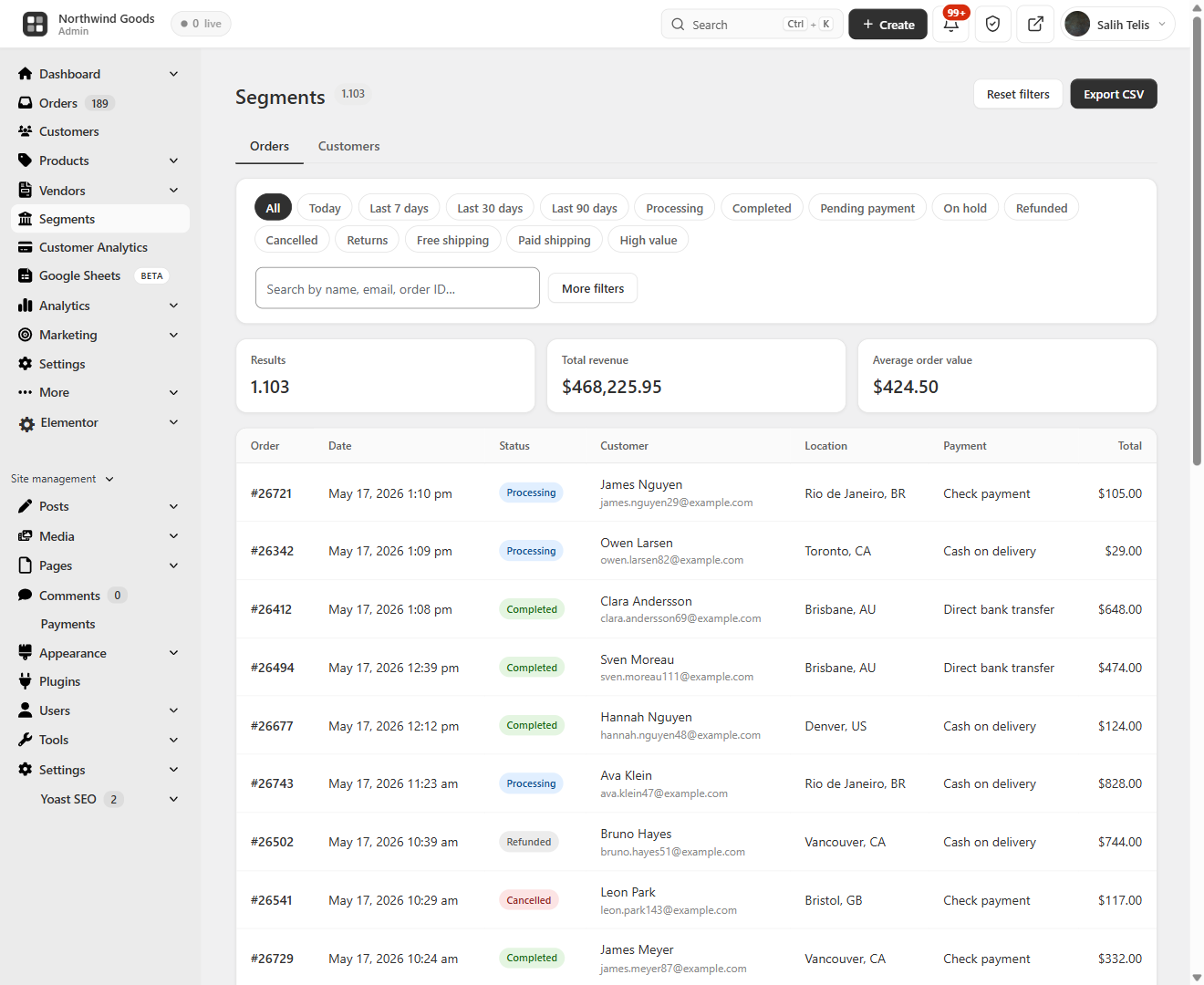 Orders Explorer