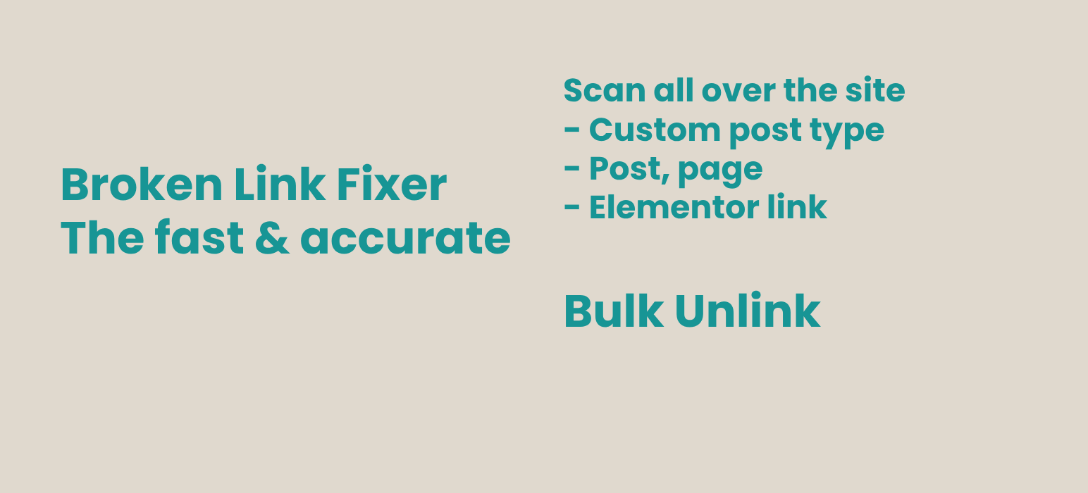 WordPress 外掛 Broken Link Fixer 的封面圖片。