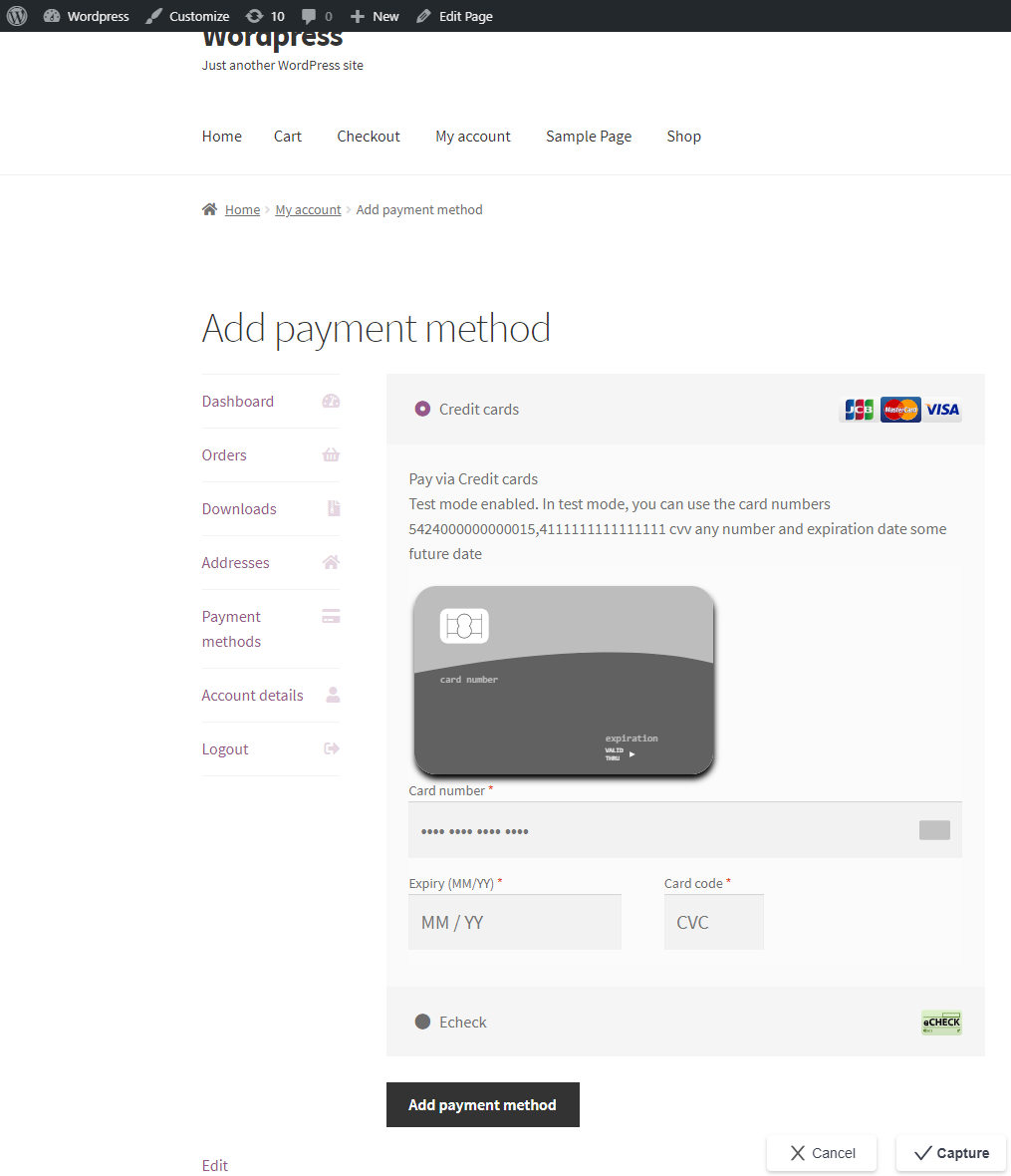 Add payment method