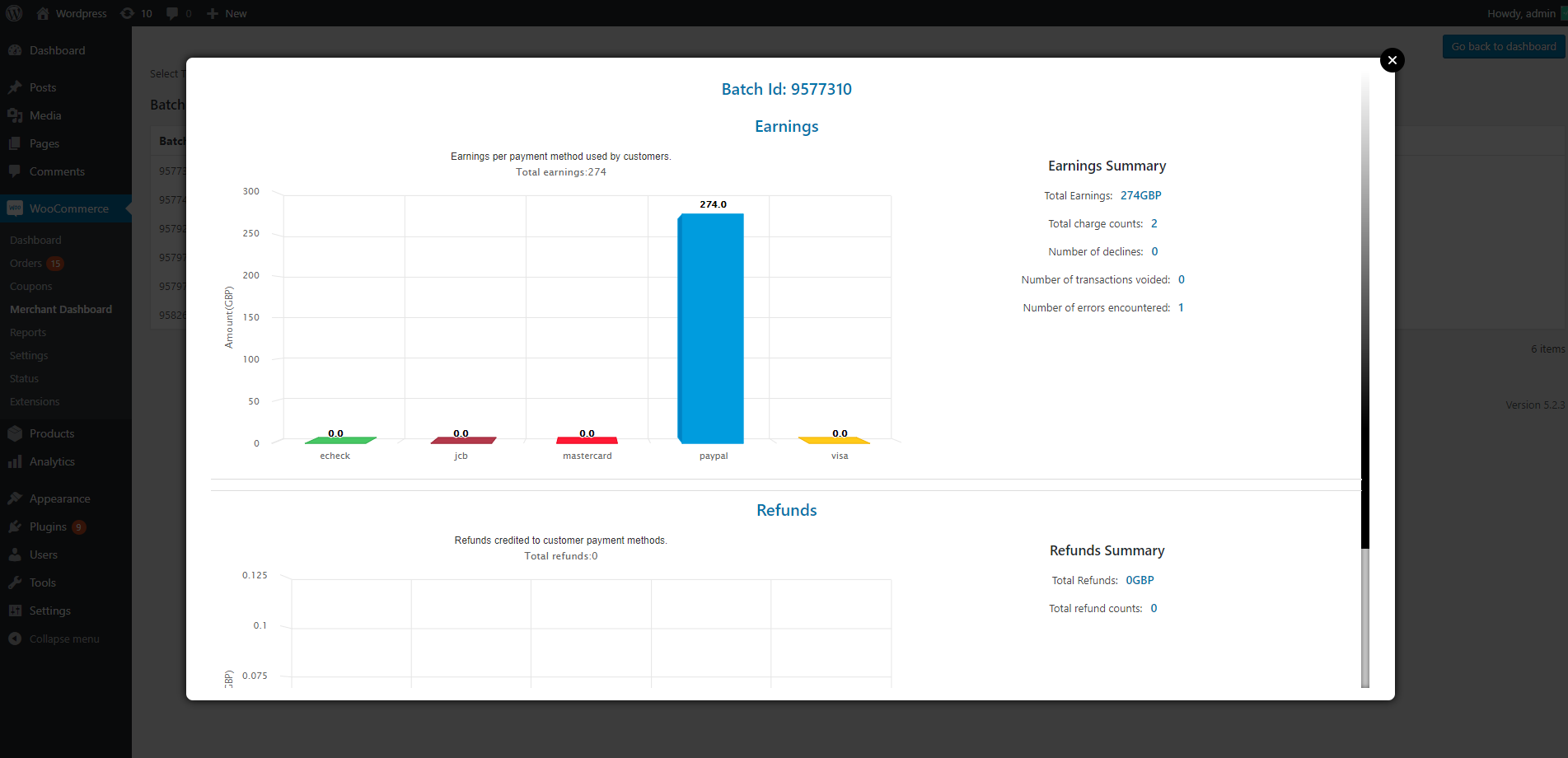 Batch statistics