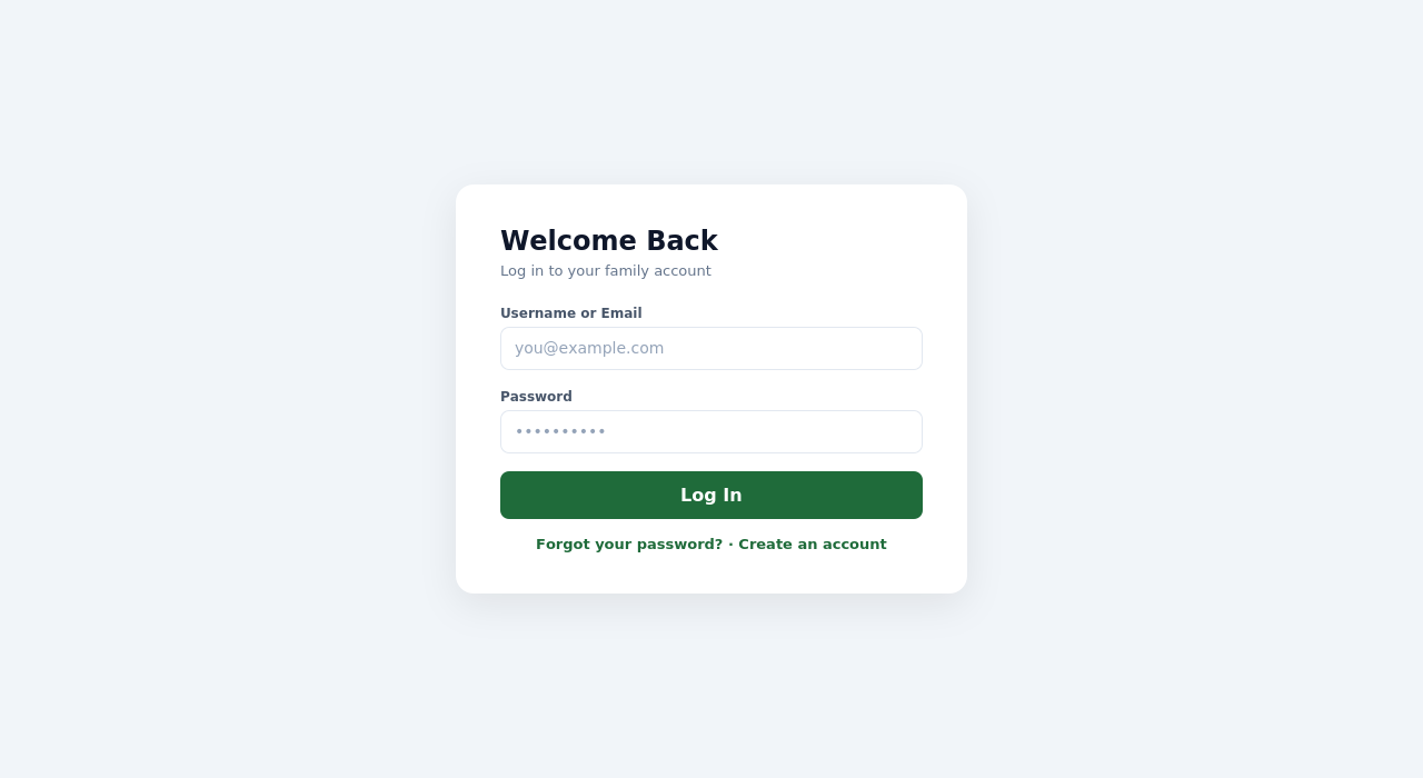 Simple, clean login screen for your members