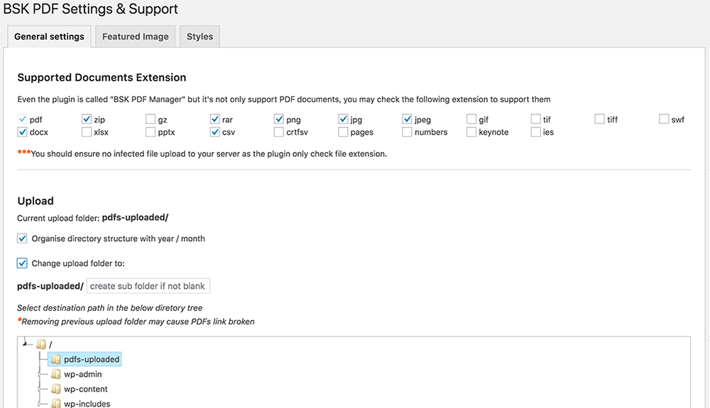 Settings interface, you may support more file types there