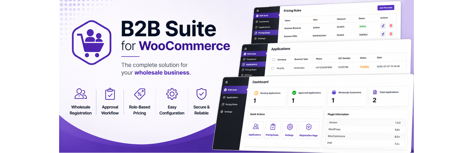 WordPress 外掛 BSW B2B Suite for WooCommerce 的封面圖片