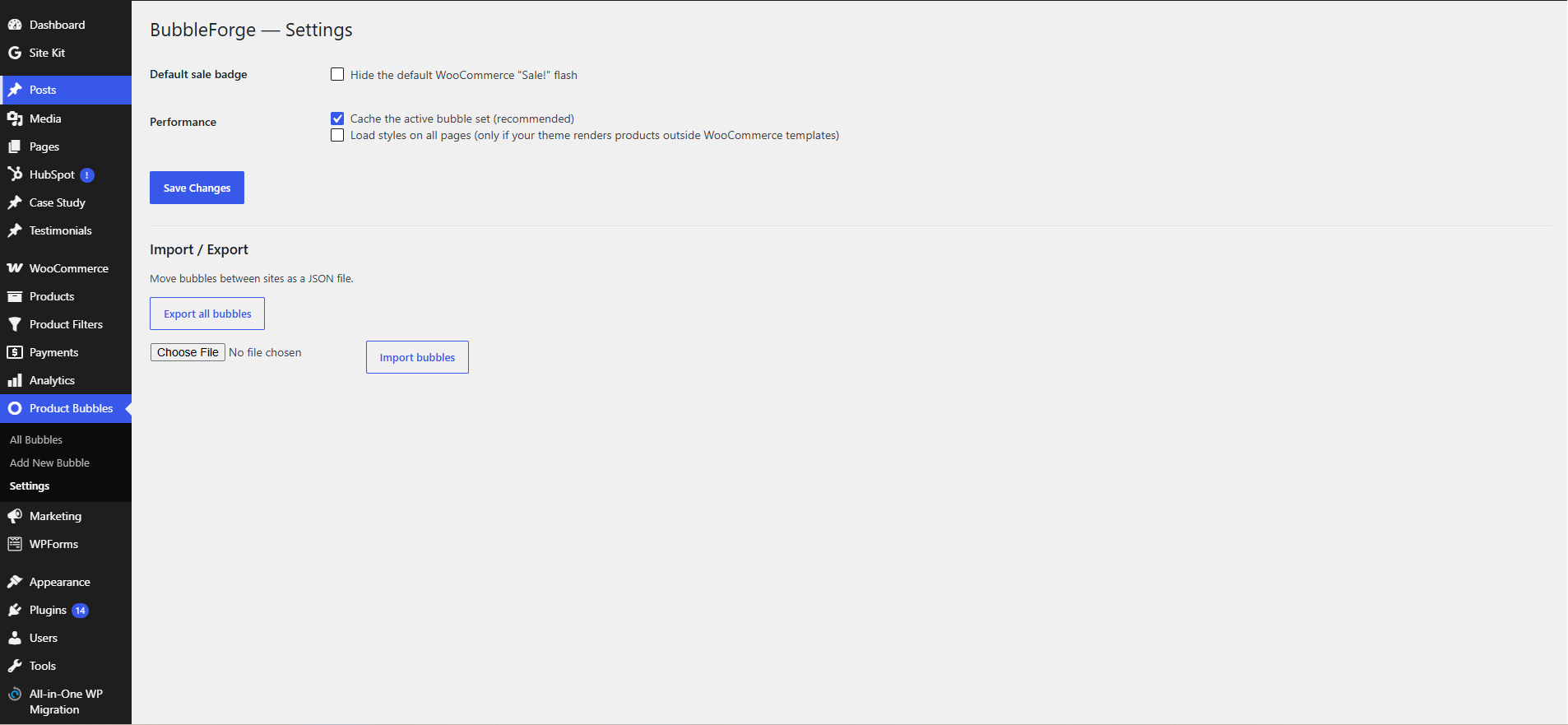 The bubble editor with content, design and condition panels.