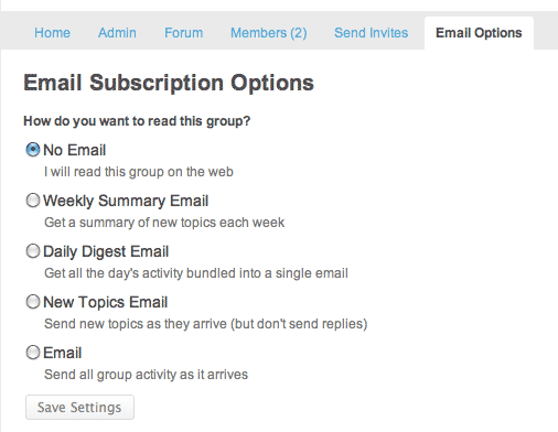 BuddyPress Group Email Subscription