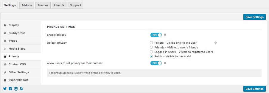Privacy Settings