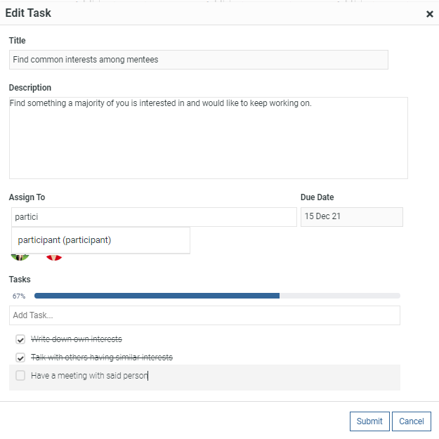 Assign a task to a specific user