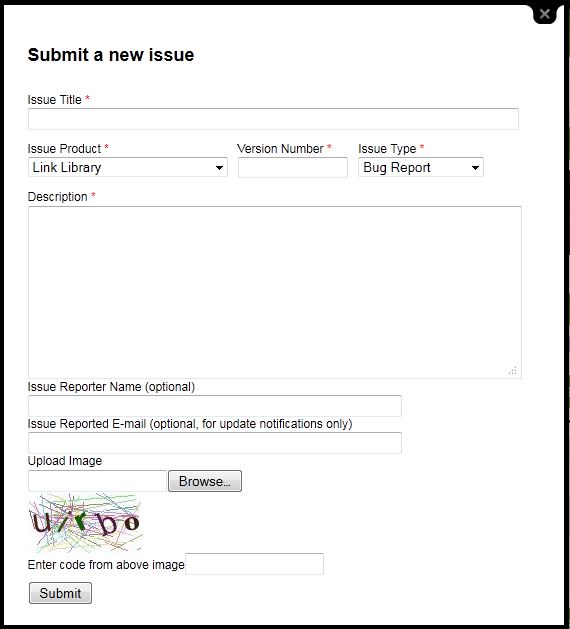 Form to report new issues