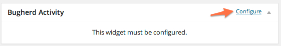 Hover over the top right corner to configure the widget