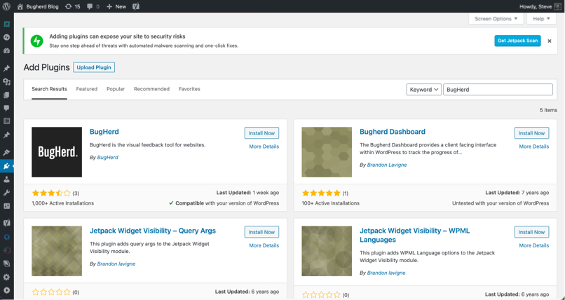 <p>Search for "BugHerd" in the plugins directory of your Wordpress Admin
</p>