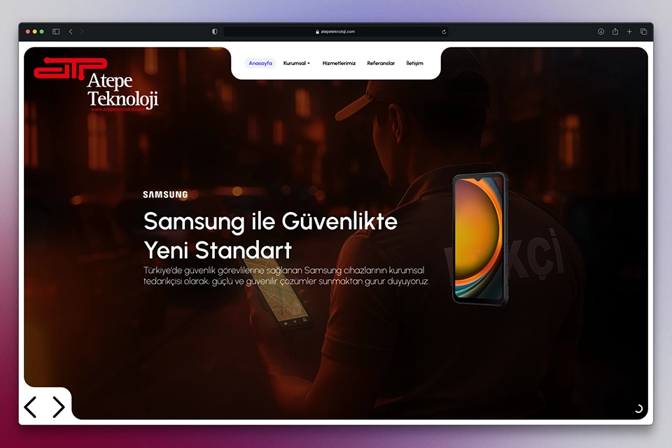 Atepe Teknoloji Homepage, a website built by Cengiz Karaman