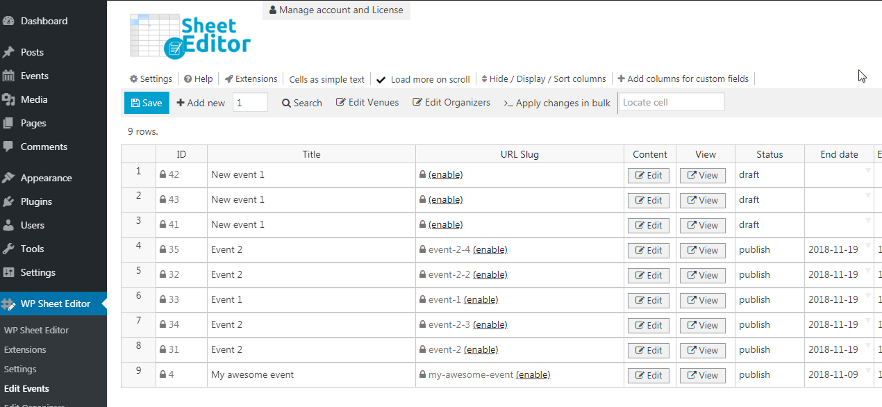 bulk editor