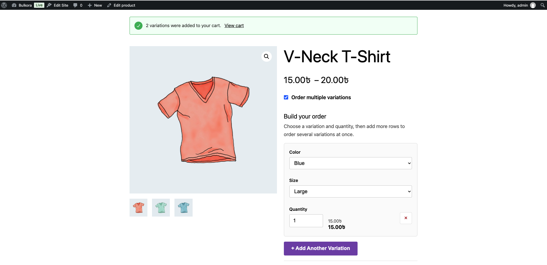 Add multi-variation to cart