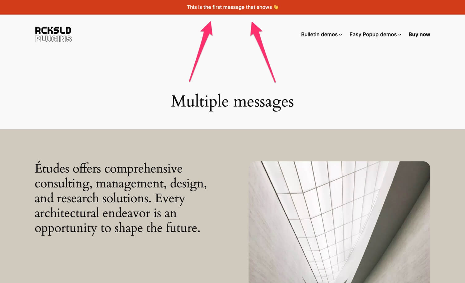 Bulletin - Multiple messages header front-end