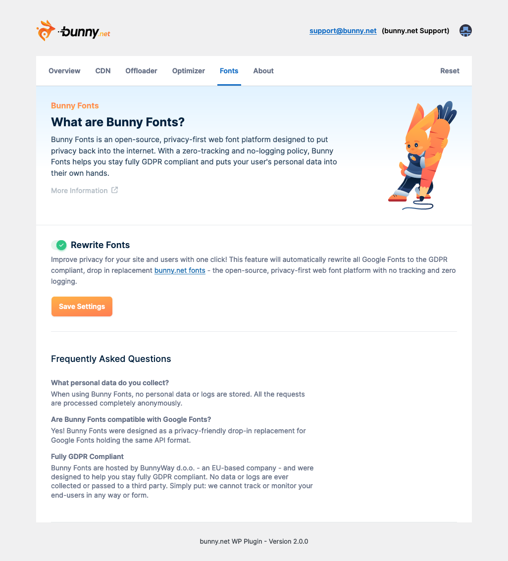 Bunny Fonts configuration