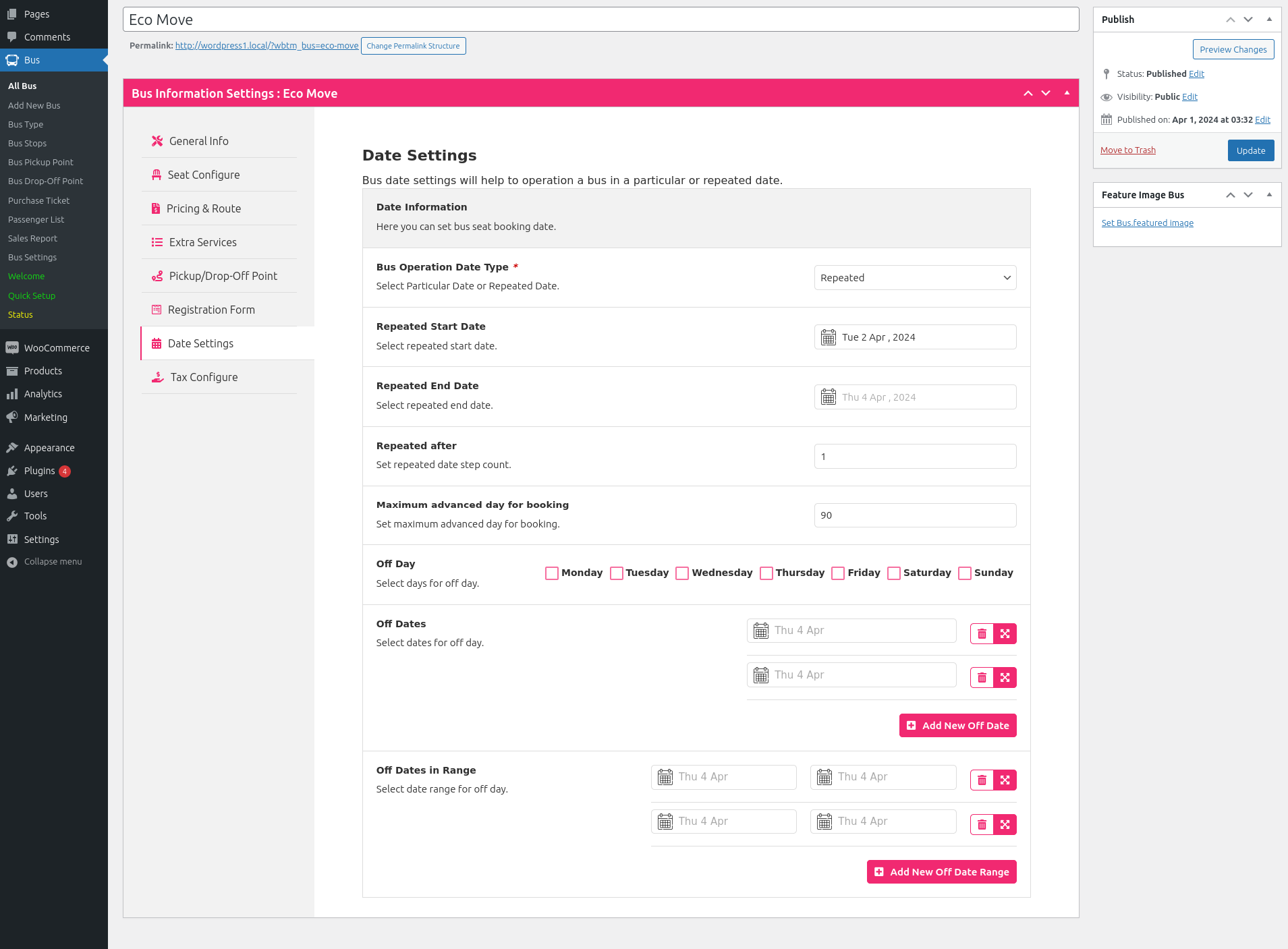 Bus Ticket Booking with Seat Reservation – WpBusTicketly | WordPress plugin