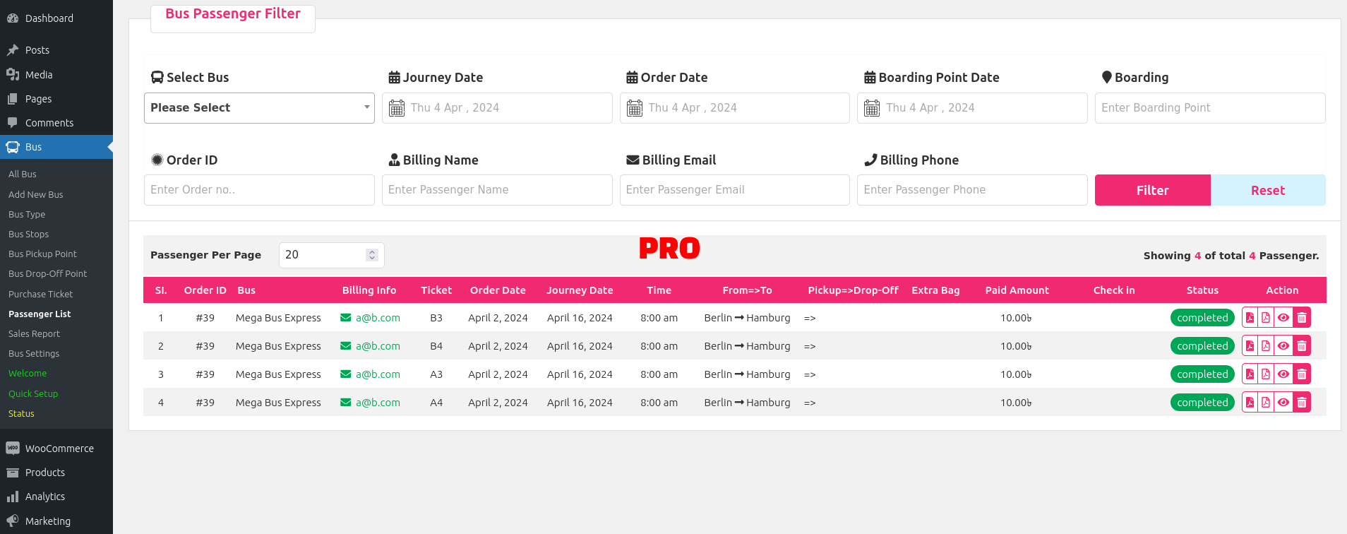 Bus Ticket Booking with Seat Reservation – WpBusTicketly | WordPress plugin