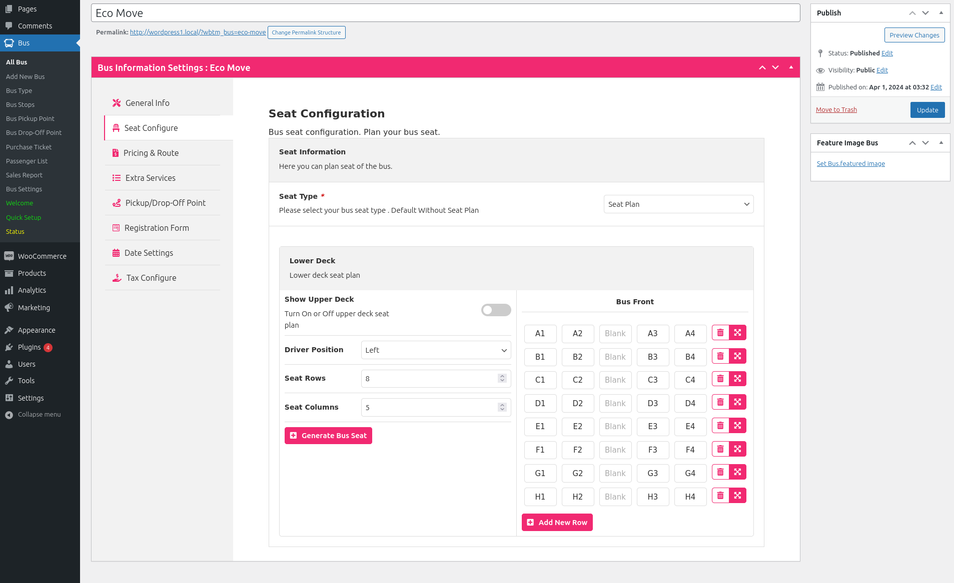 Bus Ticket Booking with Seat Reservation – WpBusTicketly | WordPress plugin