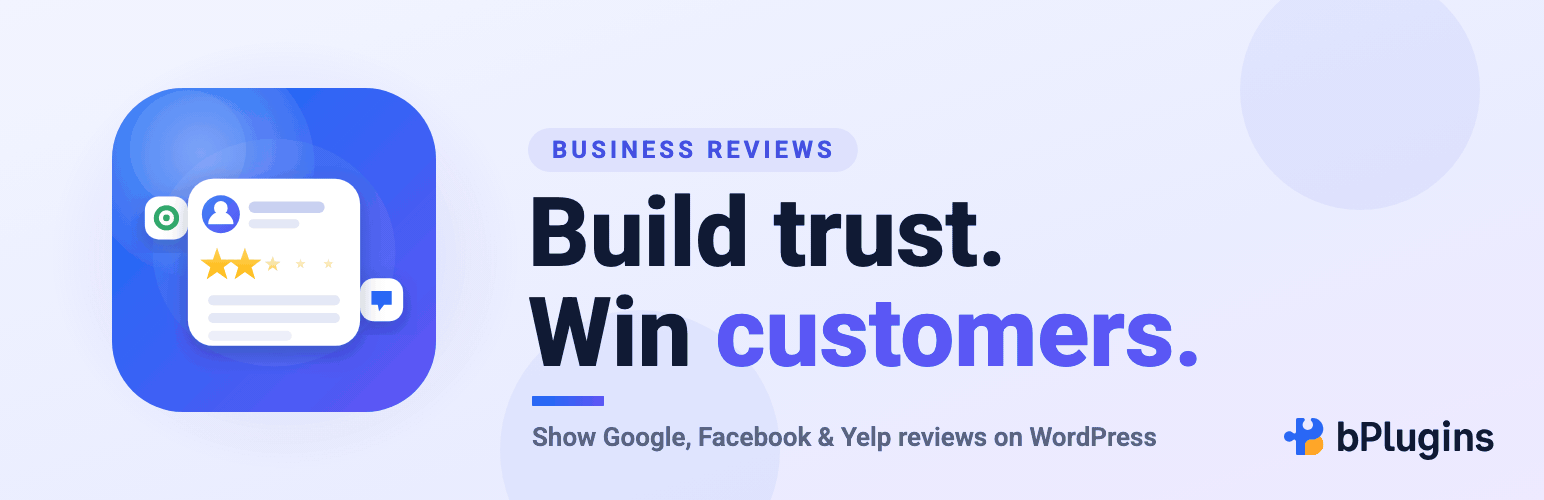 WordPress 外掛 Business Reviews – build trust with real customer feedback 的封面圖片