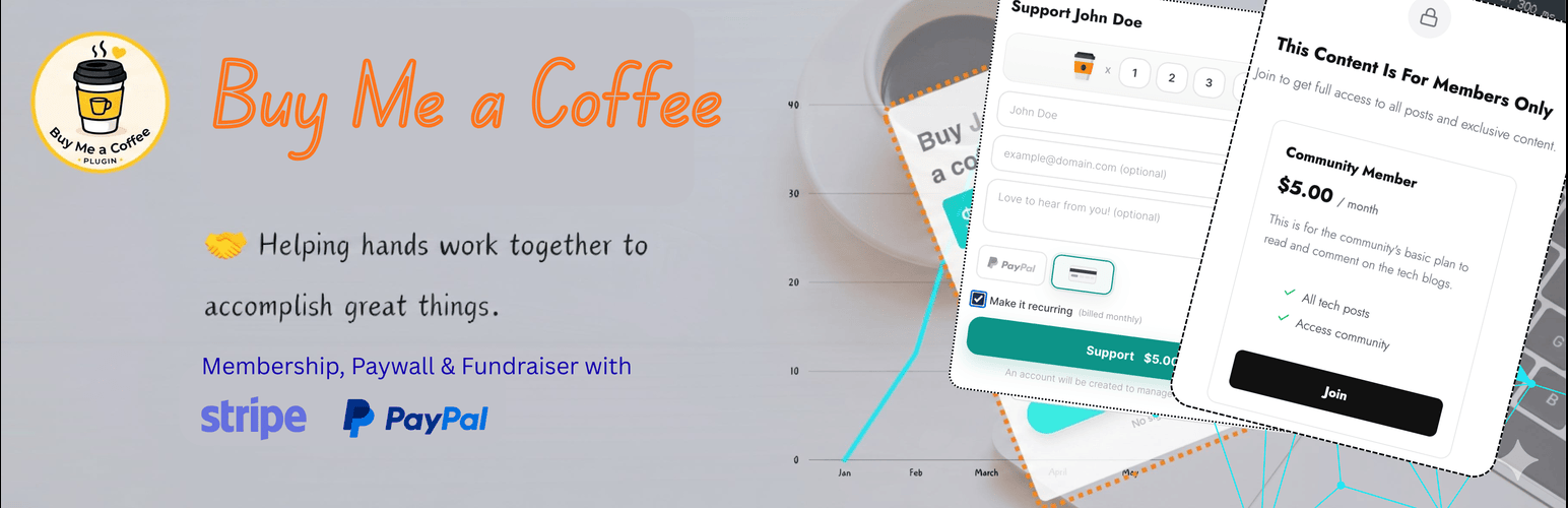 Buy Me a Coffee button &amp; widgets – Fundraise with Stripe and PayPal