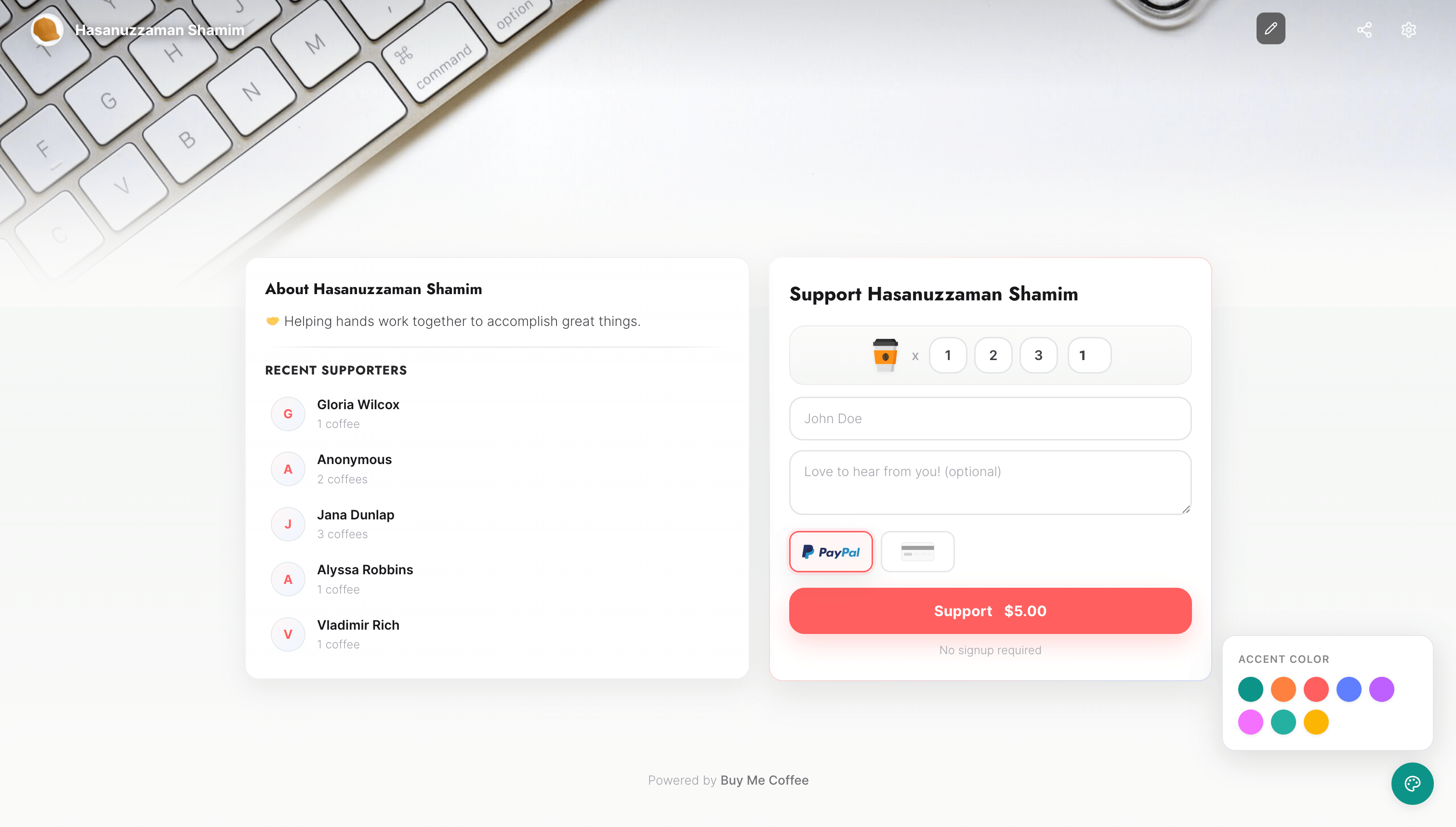 Buy Me a Coffee button &amp; widgets – Fundraise with Stripe and PayPal