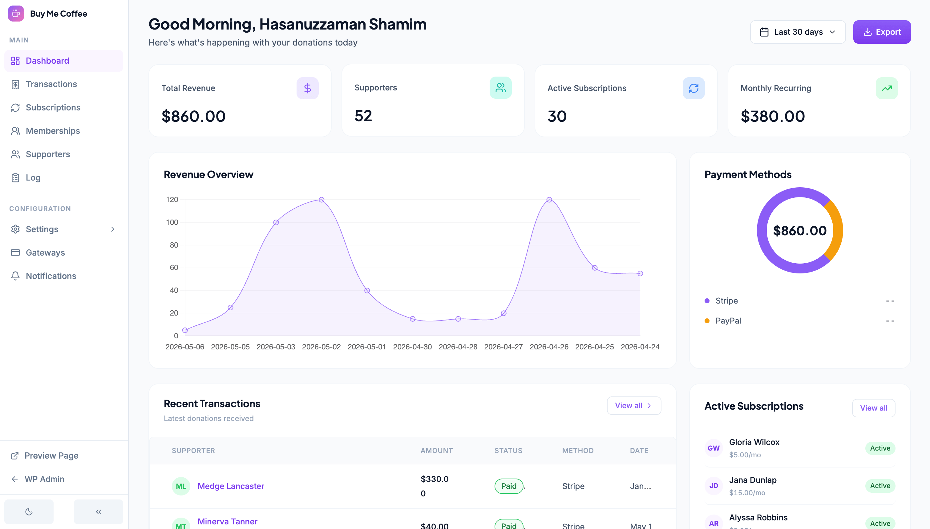 Buy Me a Coffee button &amp; widgets – Fundraise with Stripe and PayPal