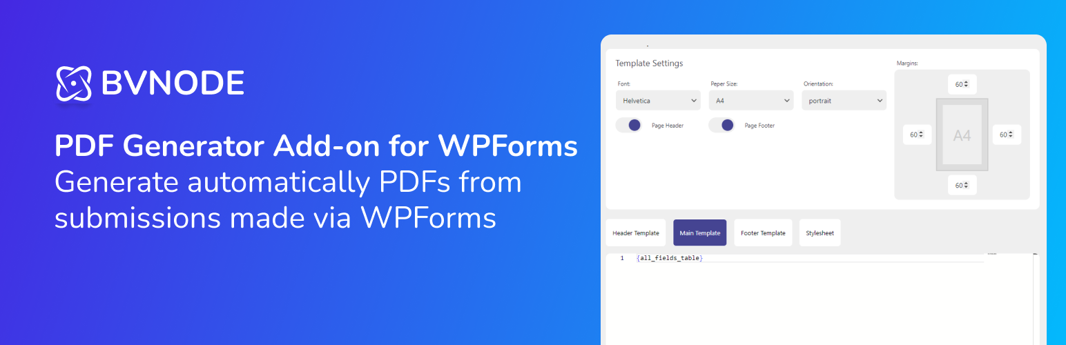 PDF Generator Add-on for WPForms