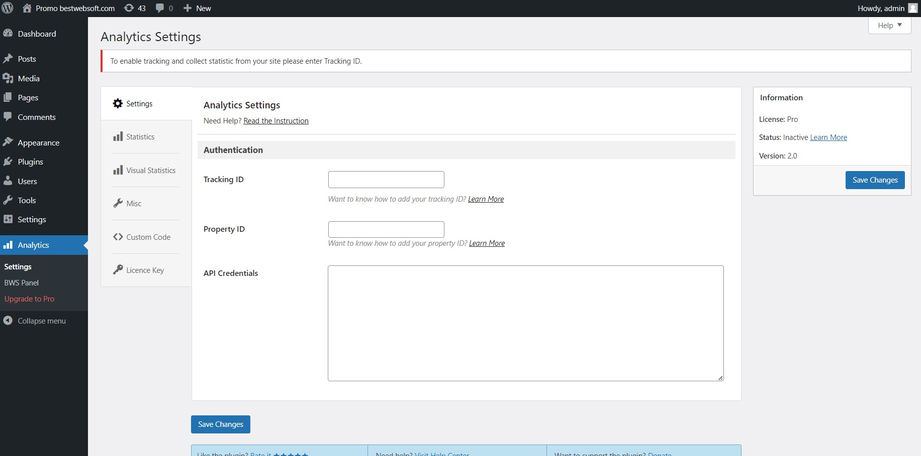 Analytics by BestWebSoft &#8211; Google Analytics Dashboard and Statistic Plugin for WordPress