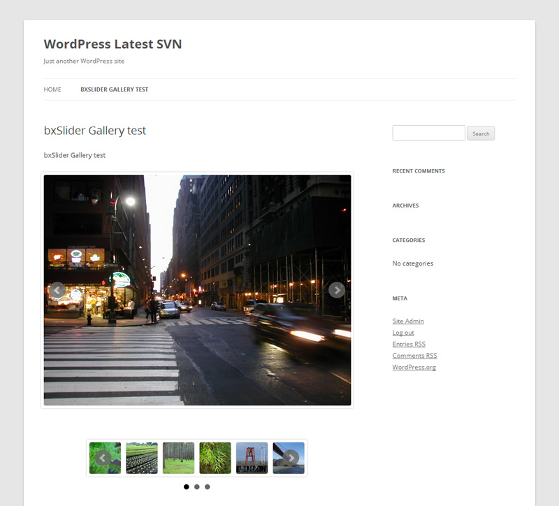 bxSlider integration for WordPress - Screenshot 1