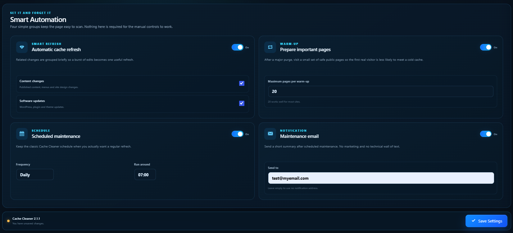 Smart automation and scheduled maintenance