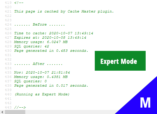 Debug message (Expert mode)