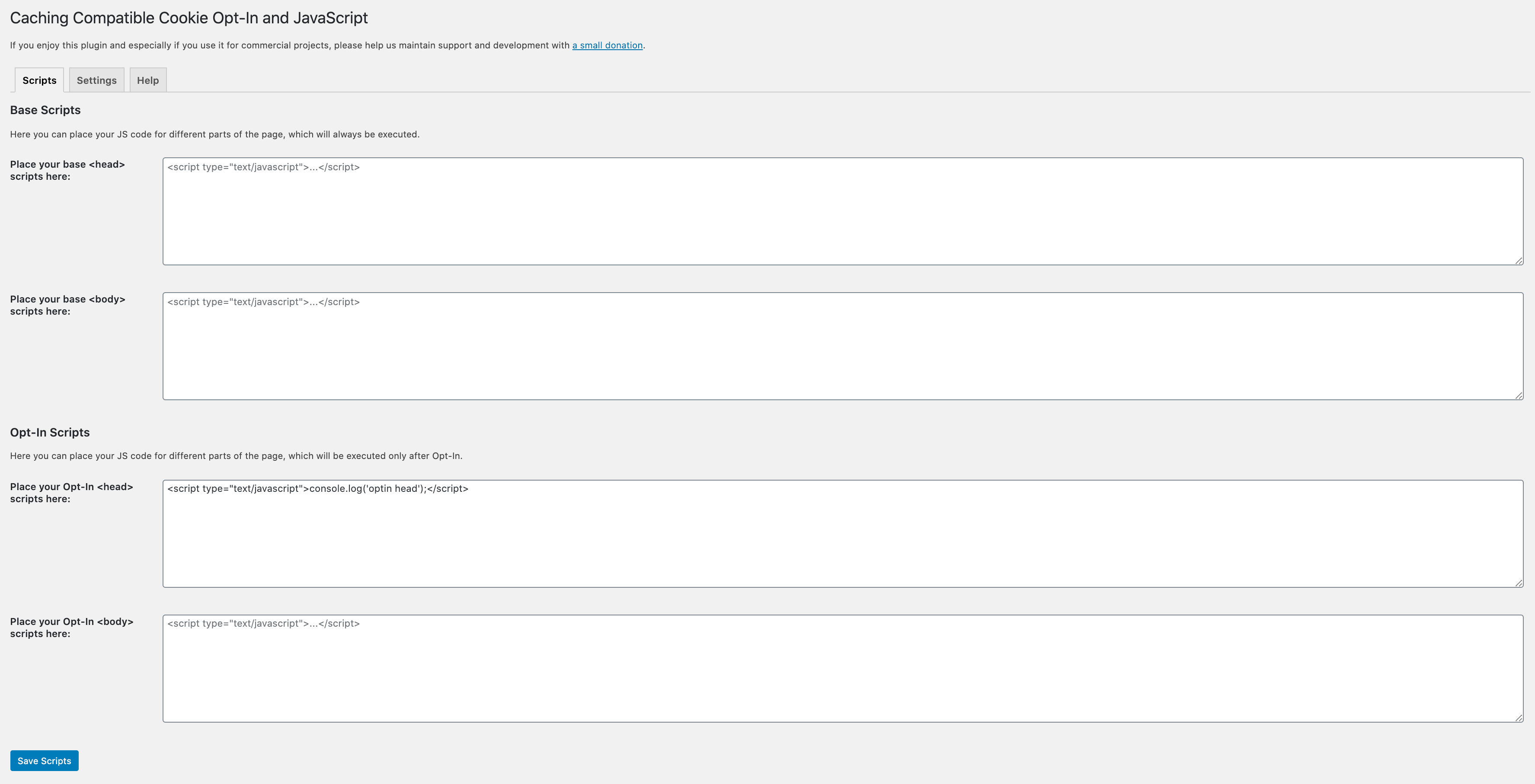Various input fields for your scripts